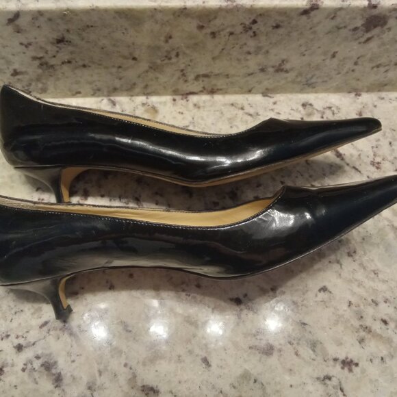 MICHAEL KORS-Black Patent Leather Pointed Kitten Heel-Size 10M - Picture 5 of 13